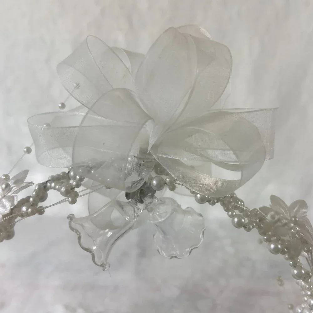 Vintage Bakery Crafts Wedding Cake Topper w/miniature Harley Davidson Motorcycle
